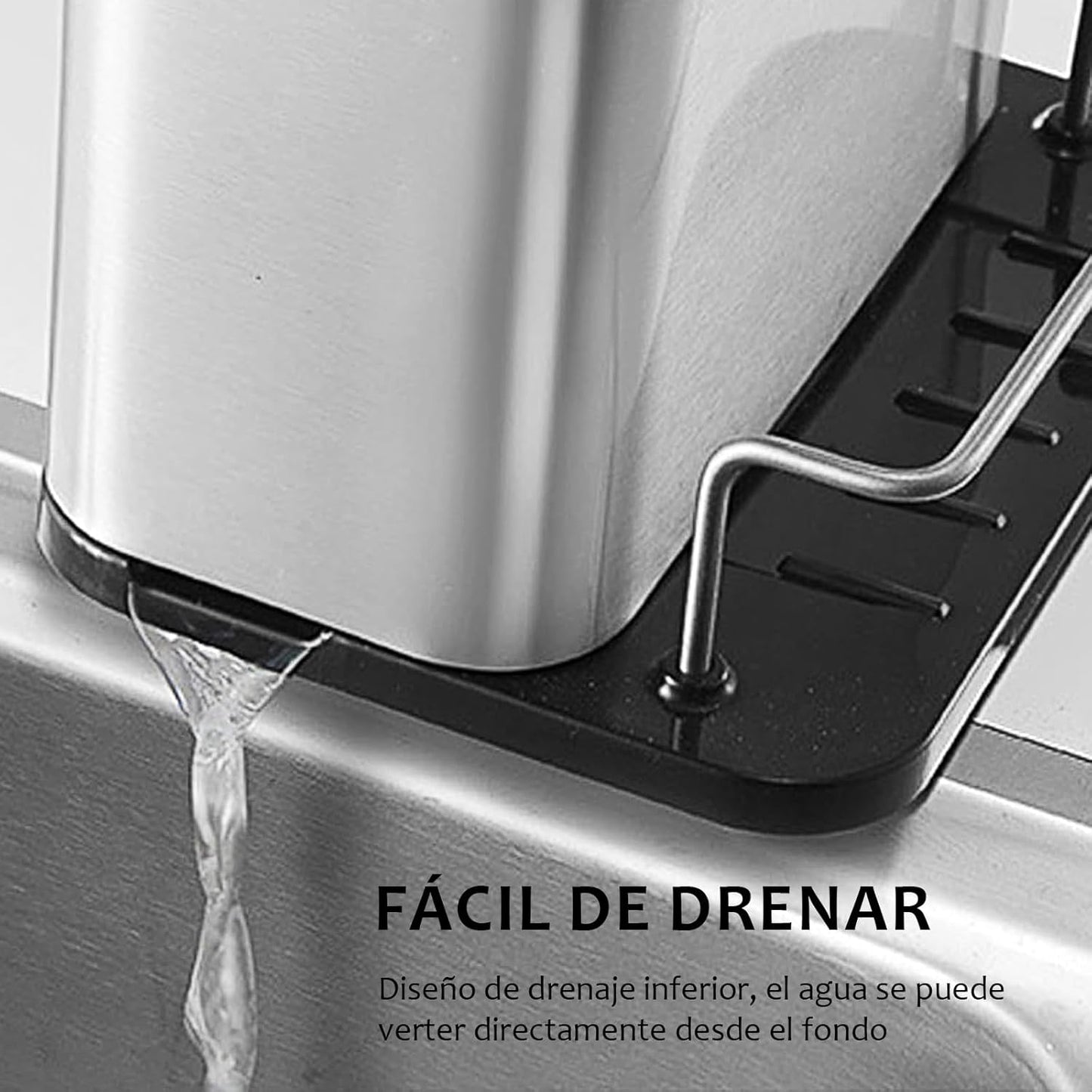 Dispensador de lavavajilla + Porta cubiertos de acero inoxidable | 4 productos en 1 | + REGALOS