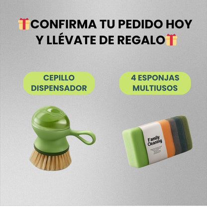 Dispensador de lavavajilla + Porta cubiertos de acero inoxidable | 4 productos en 1 | + REGALOS