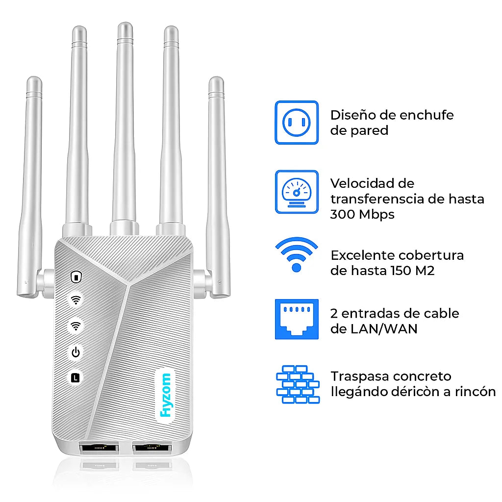 Repetidor ENCHUFE WIFI 4 ANTENAS - FÁCIL DE INSTALAR
