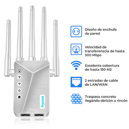 Repetidor ENCHUFE WIFI 4 ANTENAS - FÁCIL DE INSTALAR