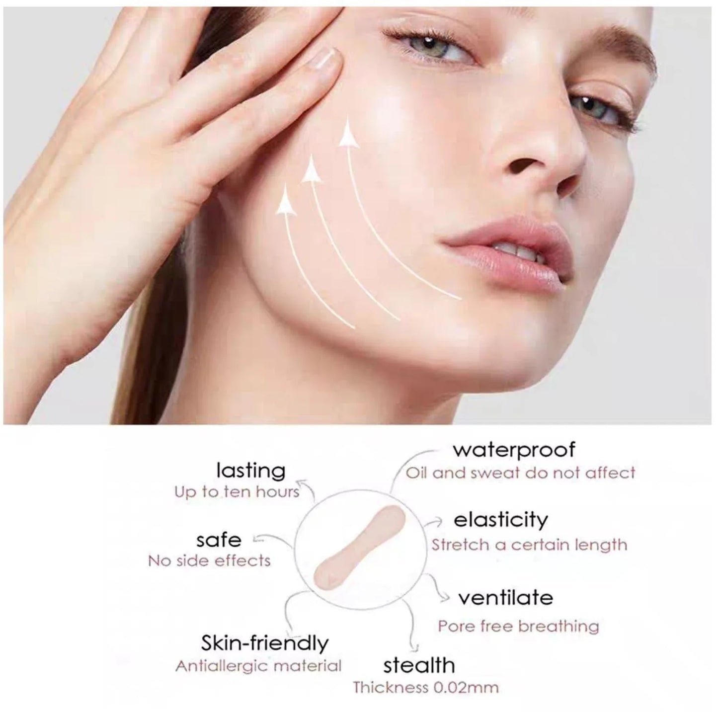 PACK 80 PARCHES LIFTING FACIAL PARA ARRUGAS, PAPADA